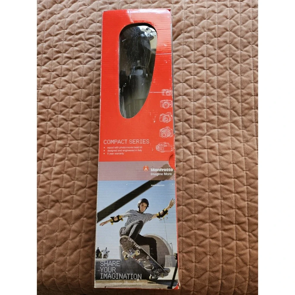 NIB Manfrotto Compact Series Camera Tripod Quick Release Pistol Grip Black